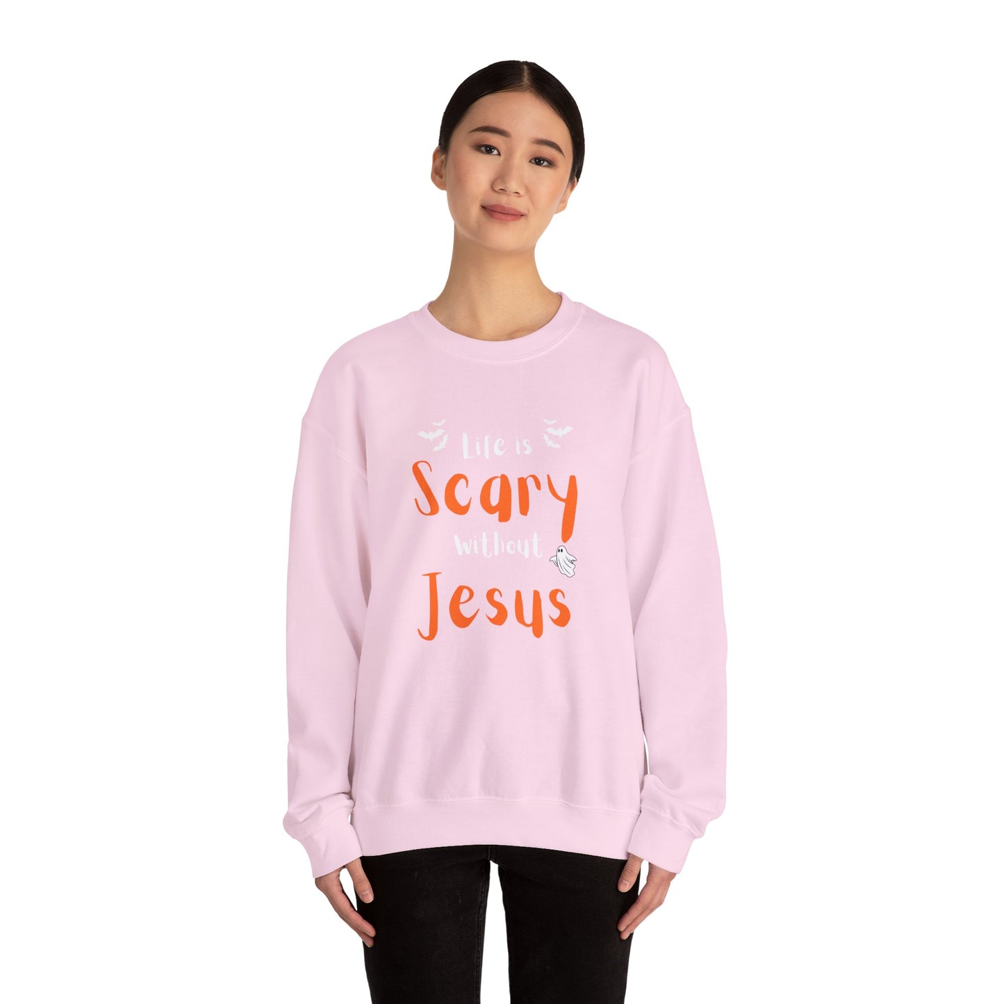 Scary Jesus Sweatshirt - Cozy Unisex Crewneck for Halloween, Faith, Religious Gifts, Church Events, Everyday Wear