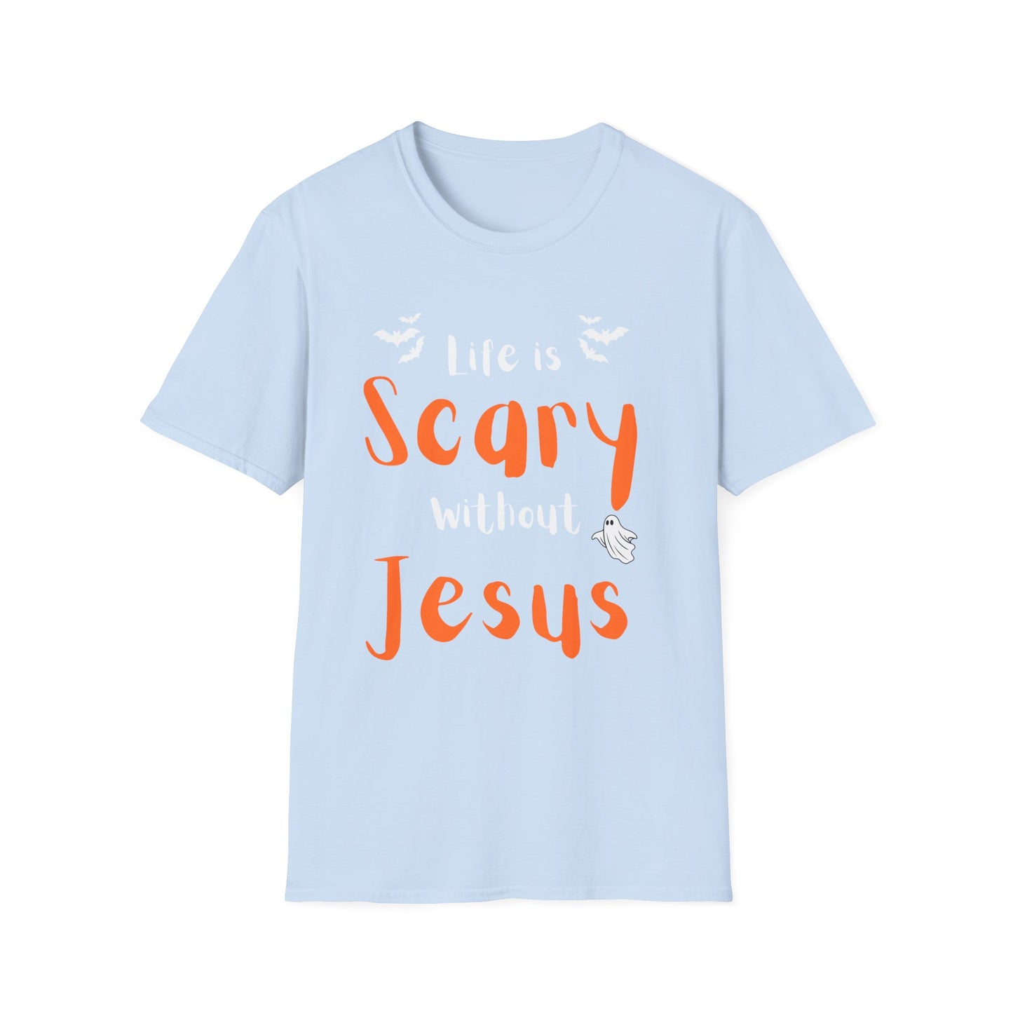Halloween Faith T-Shirt, Life is Scary without Jesus Tee, Christian Halloween Shirt, Unisex Casual Tee, Fall Faith Apparel, Spooky [...]
