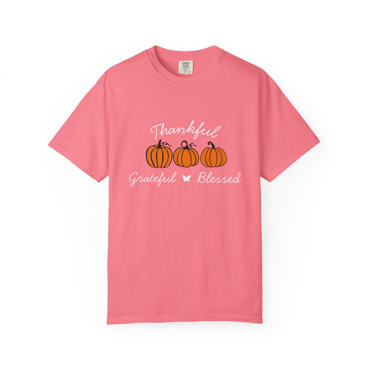 Thankful Grateful Blessed Pumpkin T-Shirt for Autumn, Fall Fashion Tee, Thanksgiving Gift, Unisex Shirt, Cozy Casual Wear