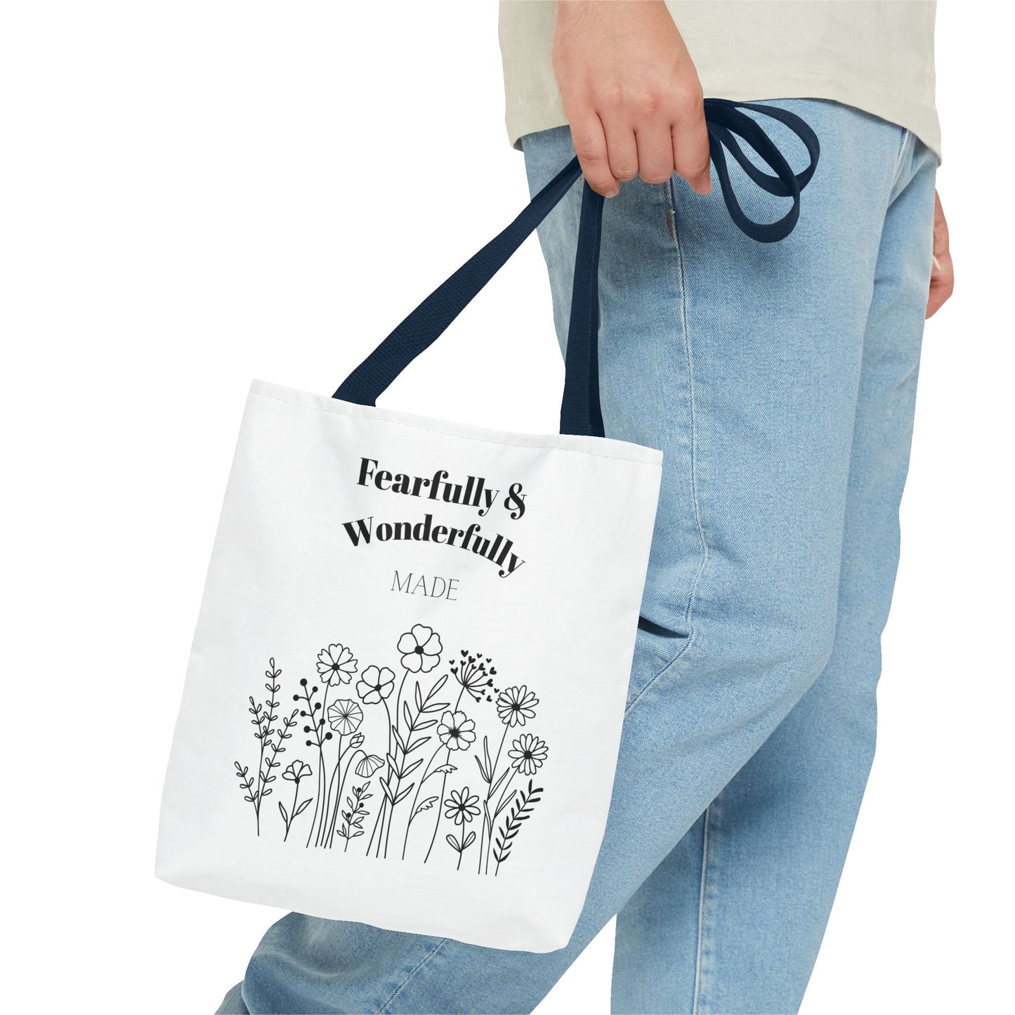 Fearfully & Wonderfully Made Floral Tote Bae