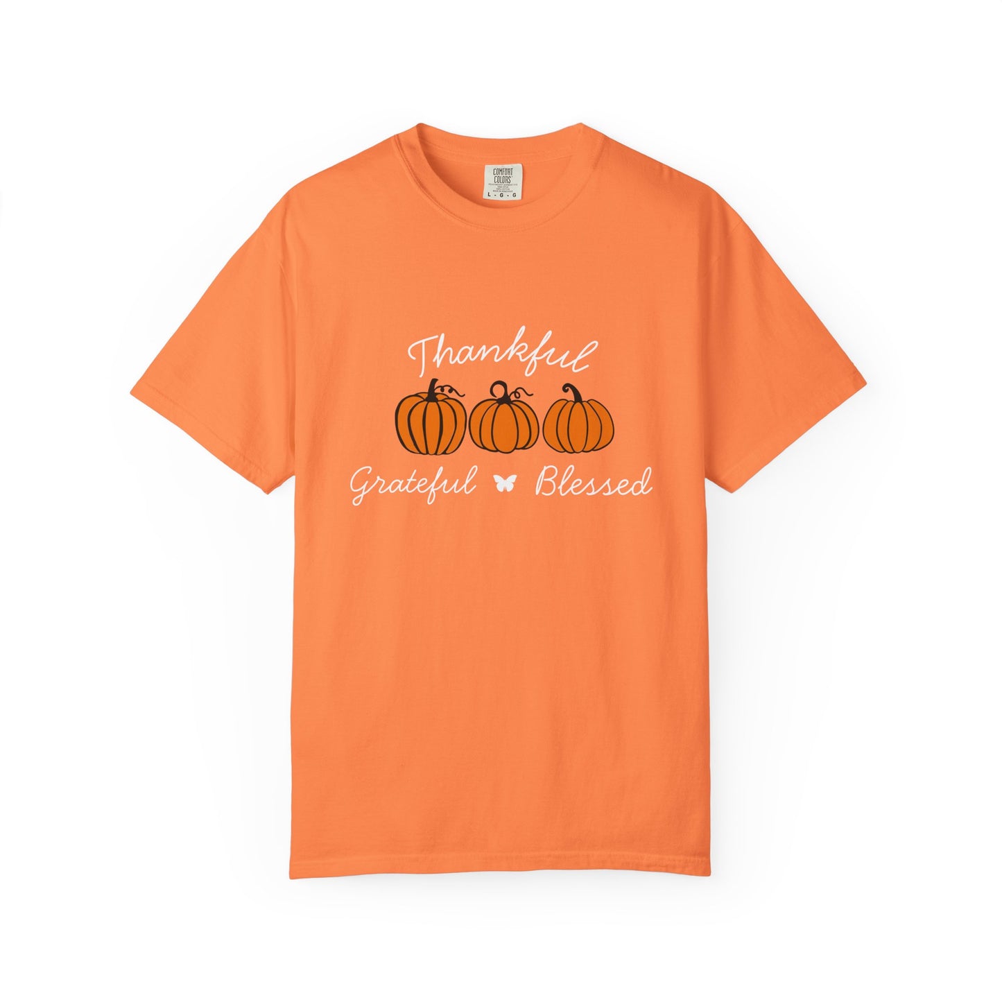 Thankful Grateful Blessed Pumpkin T-Shirt for Autumn, Fall Fashion Tee, Thanksgiving Gift, Unisex Shirt, Cozy Casual Wear