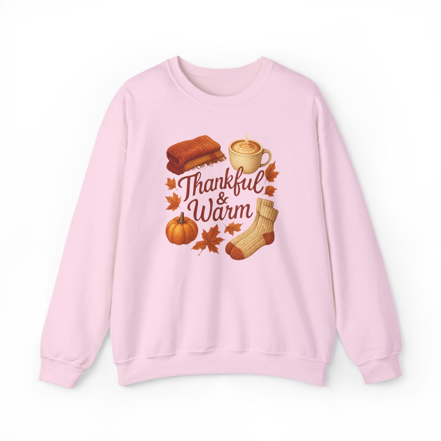 Thankful & Warm Crewneck Sweatshirt | Cozy Fall Fashion, Autumn Outfit, Thanksgiving Gift, Comfortable Layering, Seasonal Style