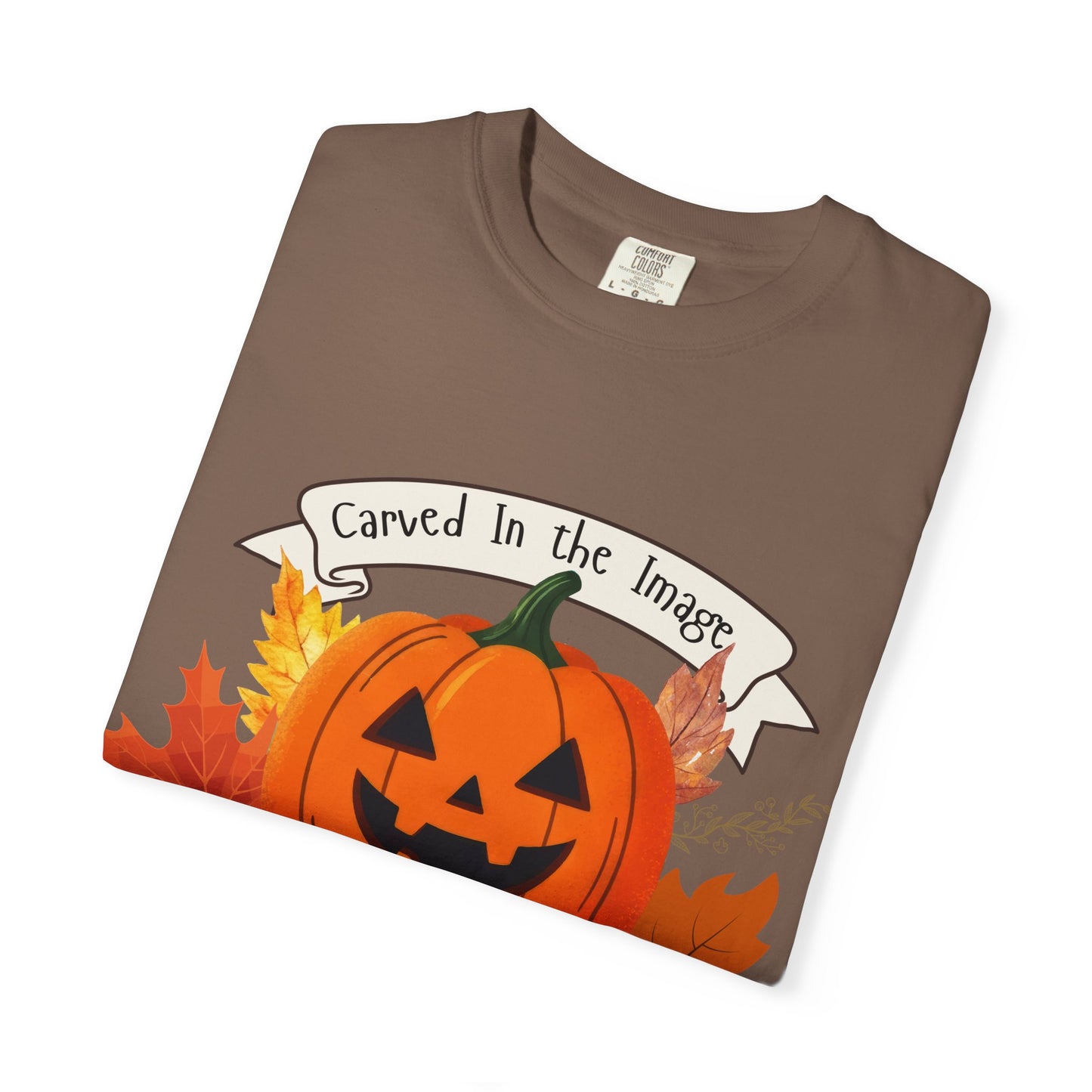 Autumn Pumpkin T-Shirt - Carved In The Image of God - Fall Fashion, Halloween Tee, Harvest Celebration, Cozy Casual Wear, Unisex Graphic Top