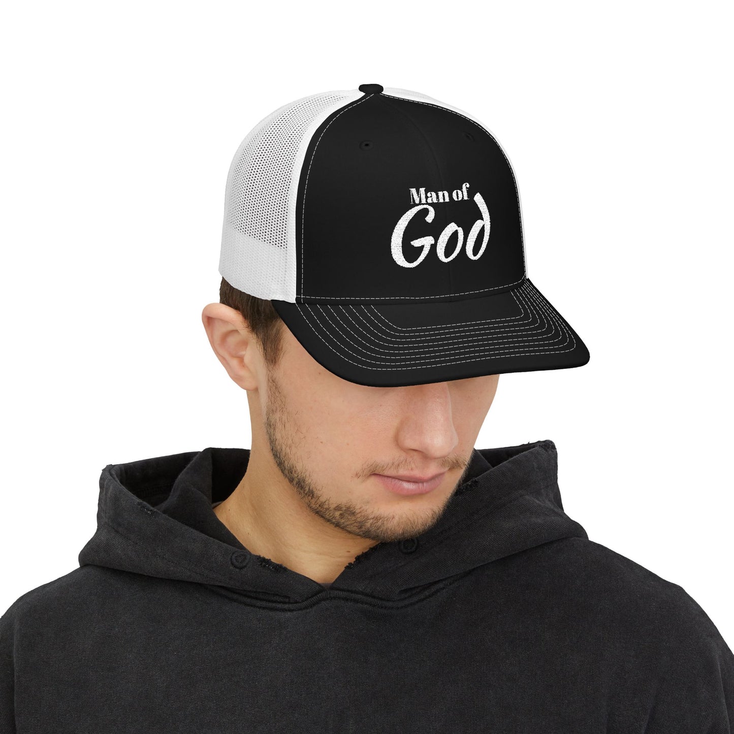 Stylish Man of God Snapback Trucker Cap – Faith Hat, Religious Gift, Casual Wear, Summer Accessory