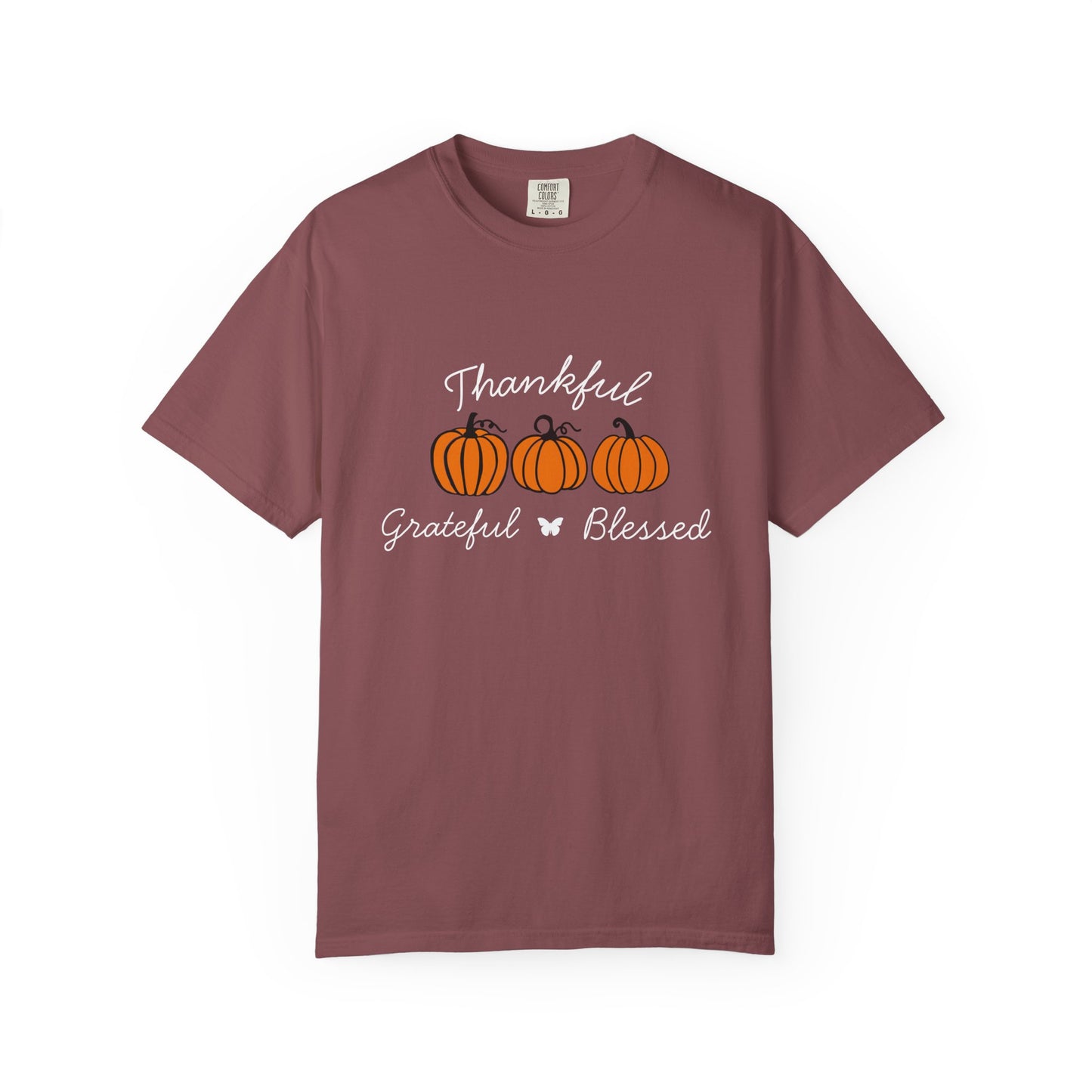 Thankful Grateful Blessed Pumpkin T-Shirt for Autumn, Fall Fashion Tee, Thanksgiving Gift, Unisex Shirt, Cozy Casual Wear